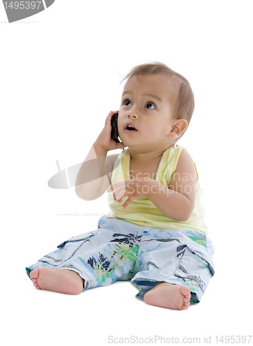 Image of little boy on the phone