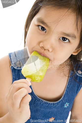 Image of little girl eating ice cream