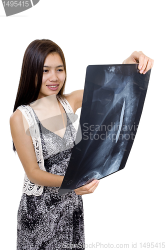 Image of woman is happy with an x-ray
