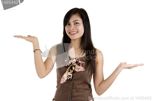Image of woman presenting whatever you want