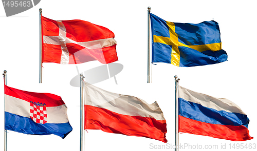 Image of collection of european flags