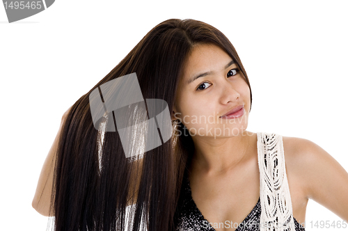 Image of beautiful woman with long hair
