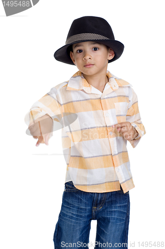 Image of cute little boy dancing