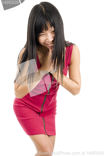 Image of Asian woman with hands clasped