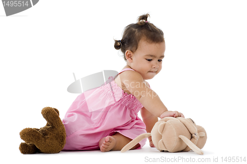 Image of cute llittle girl with teddy