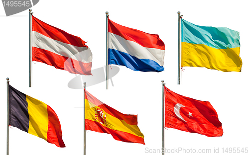 Image of collection of european flags