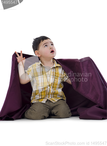 Image of cute boy looking up