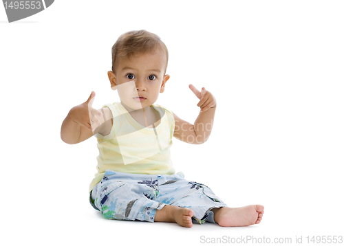 Image of little boy with hiphop gesture