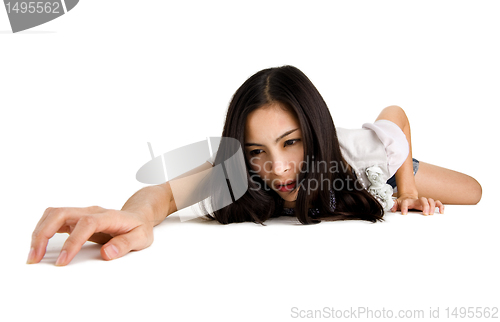 Image of woman crawling on all fours