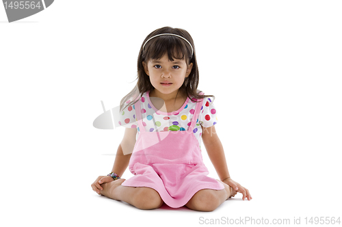 Image of cute little girl with pink dress