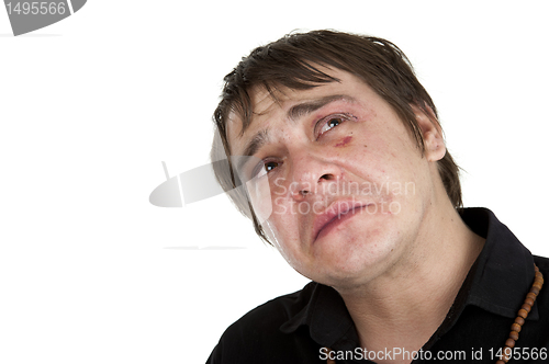 Image of sad man crying