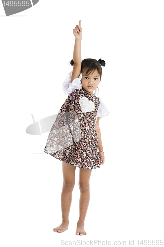 Image of little girl pointing up