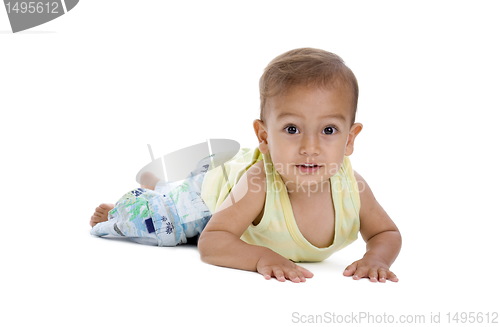 Image of cute little boy in studio