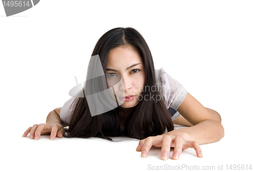 Image of woman crawling on all fours