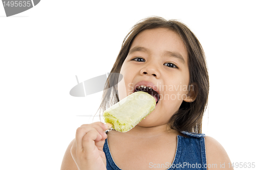 Image of little girl eating ice cream