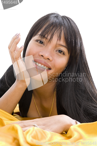 Image of beautiful woman with braces