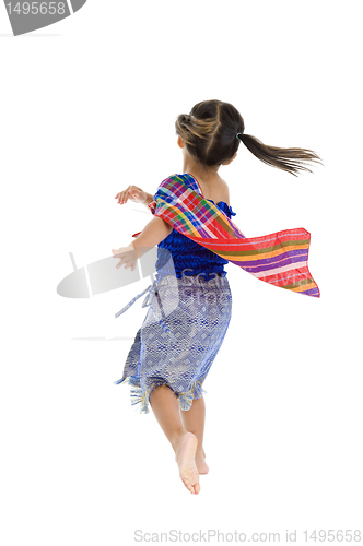 Image of small girl with action move