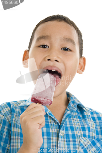 Image of boy eating ice cream