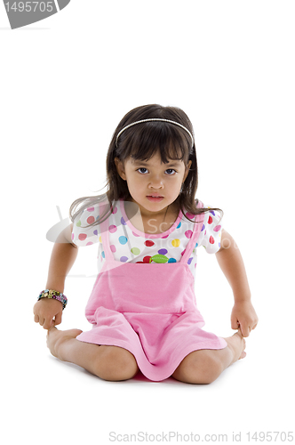 Image of cute little girl with pink dress