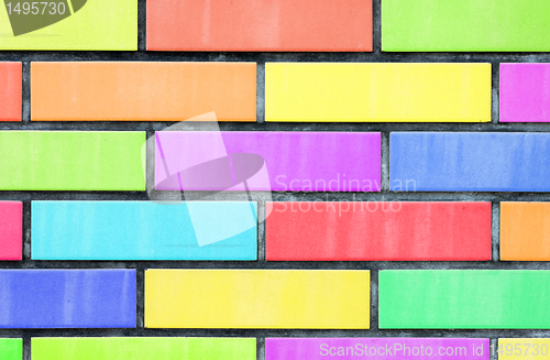 Image of multicolored brick wall