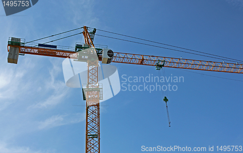 Image of  building crane over sky 