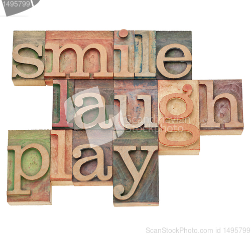 Image of smile, laugh, play word abstract