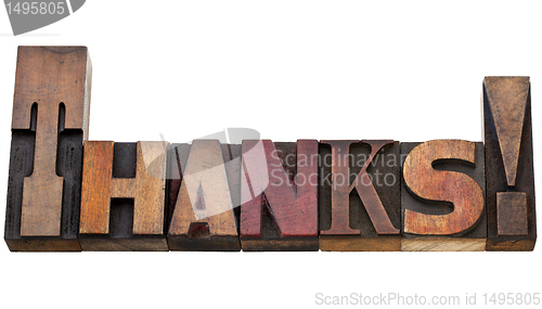 Image of thanks in letterpress type