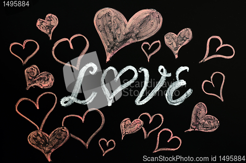 Image of Love with heart shapes