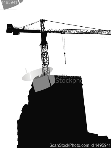 Image of silhouette of building crane