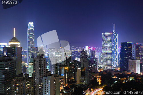 Image of Hong Kong city at night