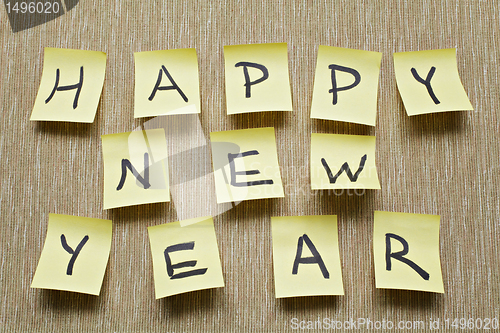 Image of Happy new year message on sticker