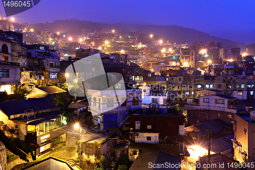 Image of chiu fen village at night, in Taiwan