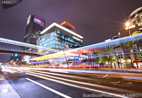 Image of taipei city traffic at night