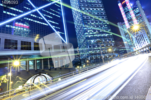 Image of traffic in city at night