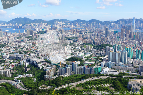 Image of Hong Kong view from high at kowloon side