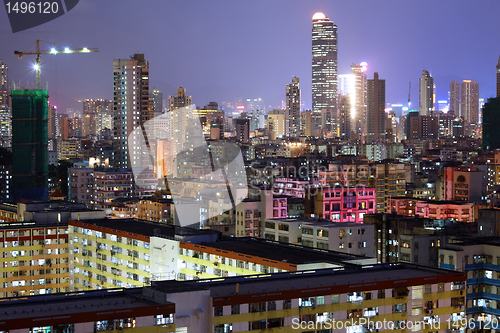 Image of apartment buildings at night