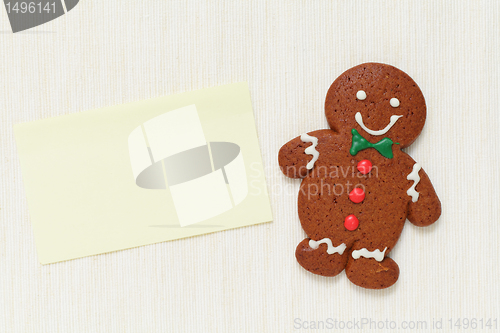 Image of Gingerbread Man with memo paper
