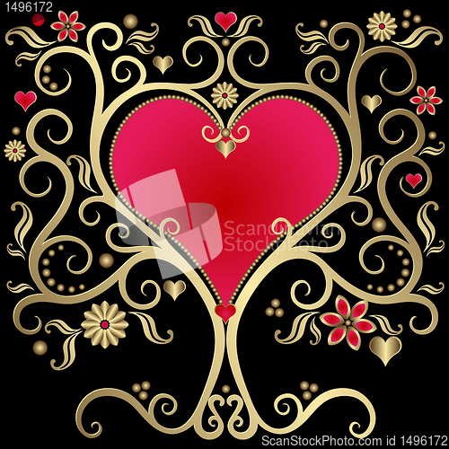 Image of Gold valentines frame