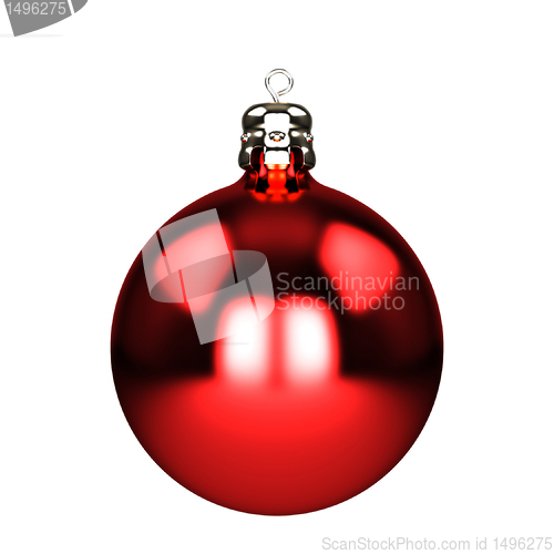 Image of Red christmas decorations isolated on white