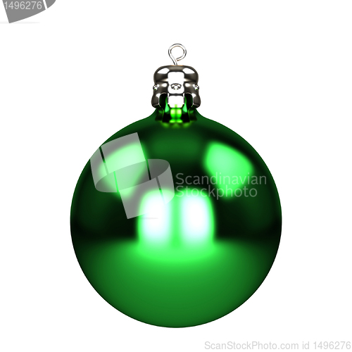 Image of Green christmas decorations isolated on white