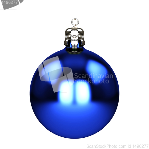 Image of Blue christmas decorations isolated on white