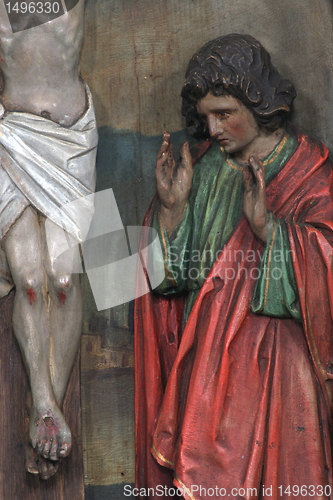 Image of Saint John under the Cross, 12th Stations of the Cross, Jesus dies on the cross