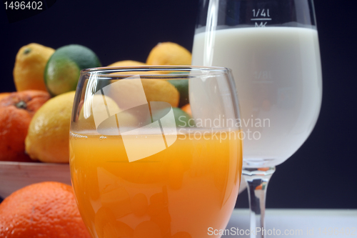 Image of Breakfast, juice, milk