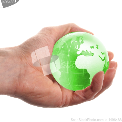 Image of globe in hand