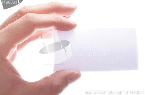 Image of hand and blank paper