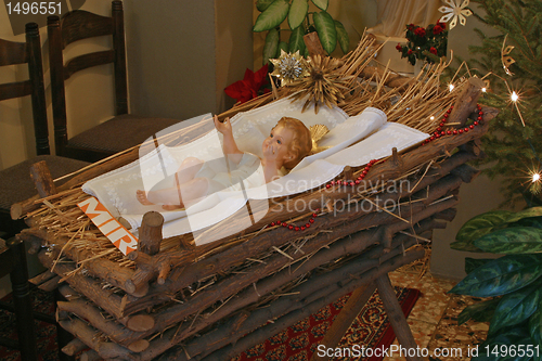 Image of Baby Jesus figure on Christmas