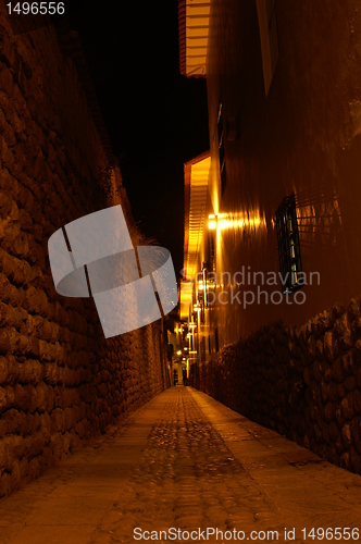 Image of Night street in Cusco, Peru