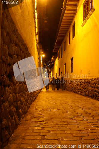 Image of Night street in Cusco, Peru