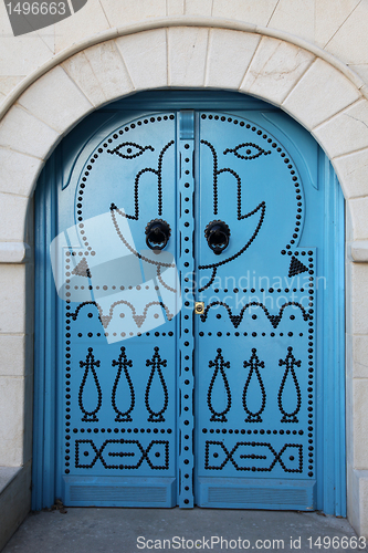 Image of Traditional door from Sidi Bou Said, Tunis