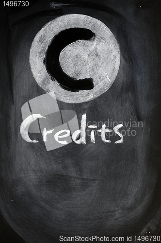 Image of Credits sign on a blackboard